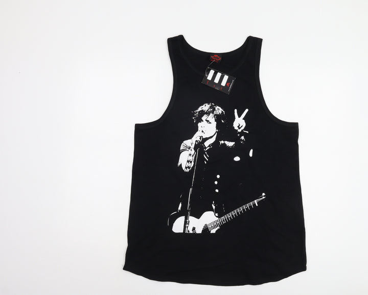 Death Kitty Women's Black Cotton Music Tank Size 14