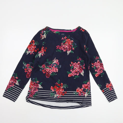 Joules Women's Blue Floral Blouse, Size 10, Regular Fit