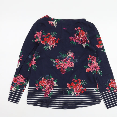 Joules Women's Blue Floral Blouse, Size 10, Regular Fit