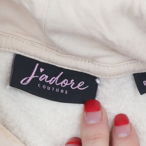 J'adore Couture Women’s Beige Pullover Hoodie Size 8