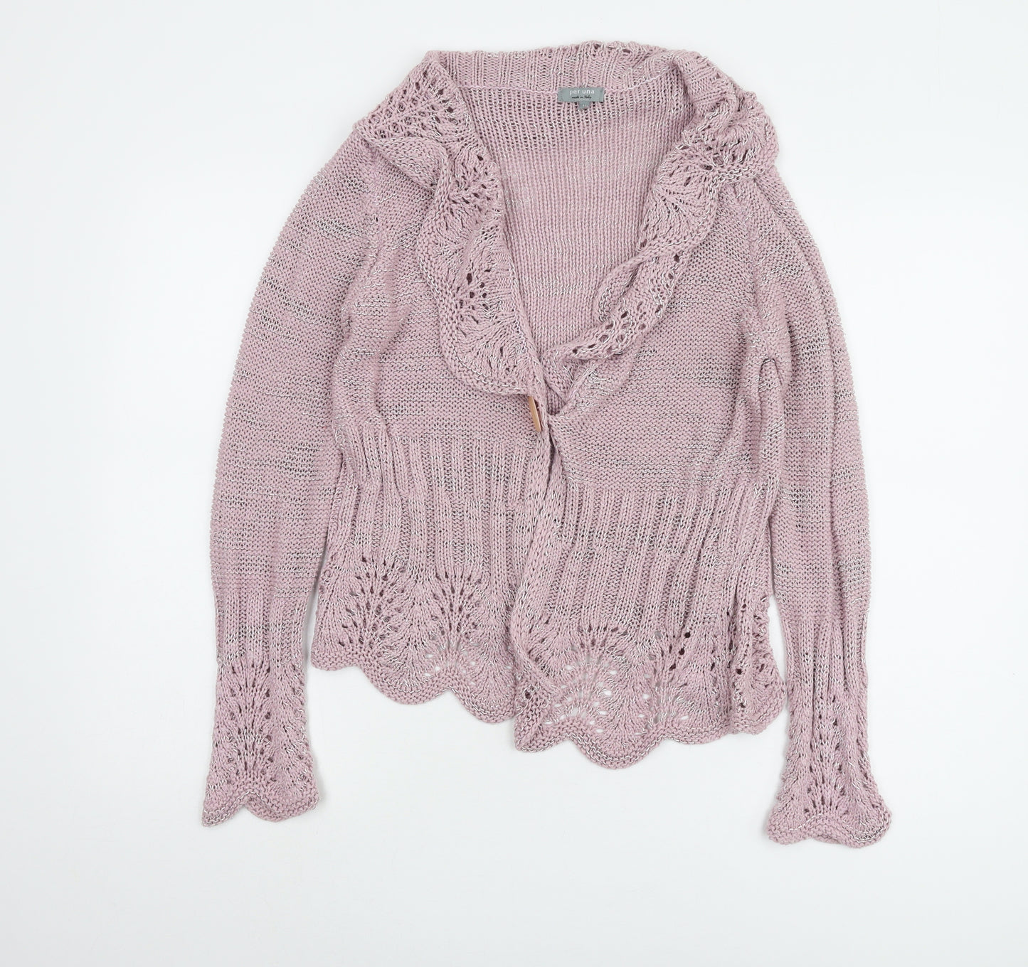 Per Una Women's Pink Cardigan Knit Jumper Size M