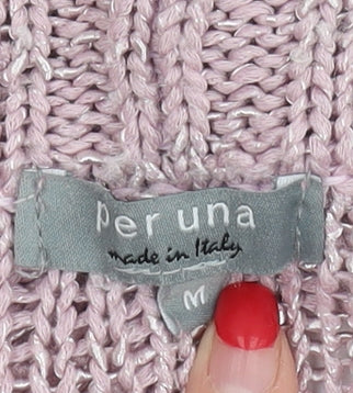 Per Una Women's Pink Cardigan Knit Jumper Size M
