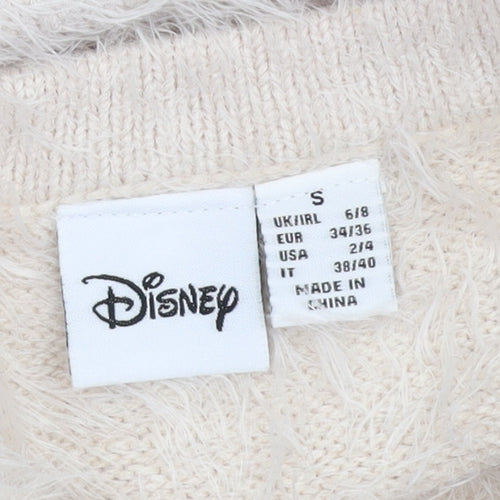 Disney Women's Ivory Beauty and the Beast Jumper, S