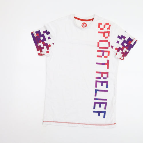 Sport Relief Men's White Graphic T-Shirt Size S