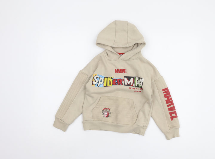 Marvel Boys’ Beige Spider-Man Pullover Hoodie 6-7 Years