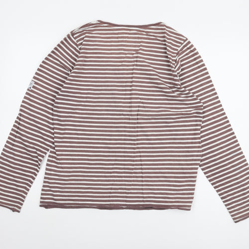 Lazy Jacks Women's Brown Striped XL Long Sleeve T-Shirt