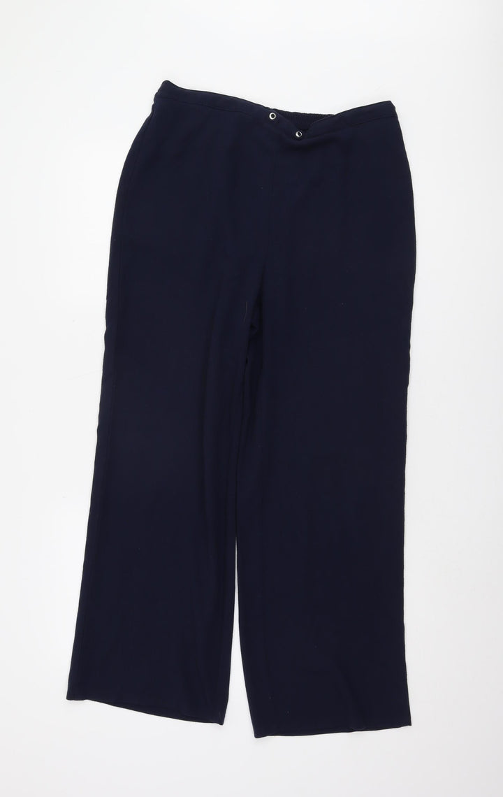 Isle Women's Blue Straight Trousers Size 14