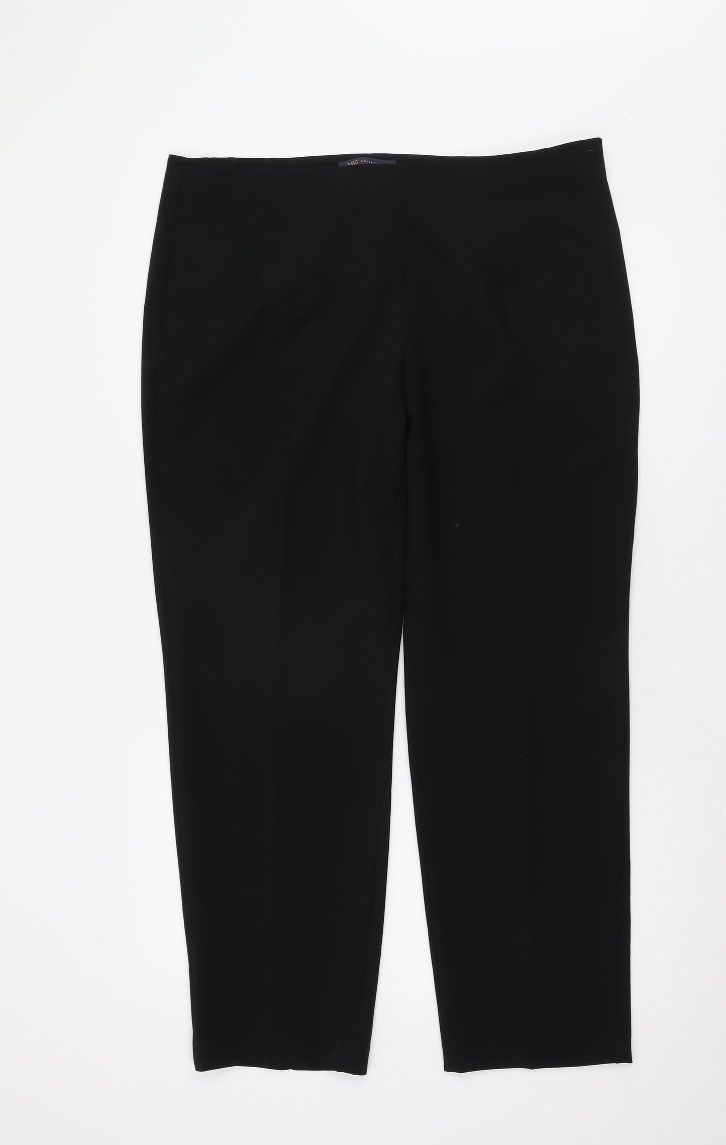 Marks and Spencer Black Polyester Women's Trousers Size 16