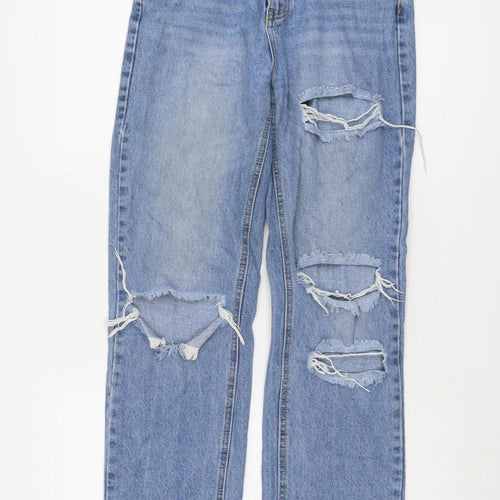 PrettyLittleThing Women's Blue Straight Jeans Size 8