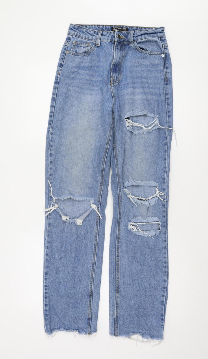 PrettyLittleThing Women's Blue Straight Jeans Size 8