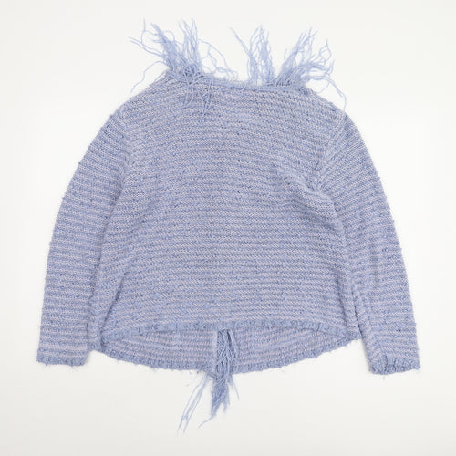 Roman Originals Women's Blue Cardigan, M, with Fringe