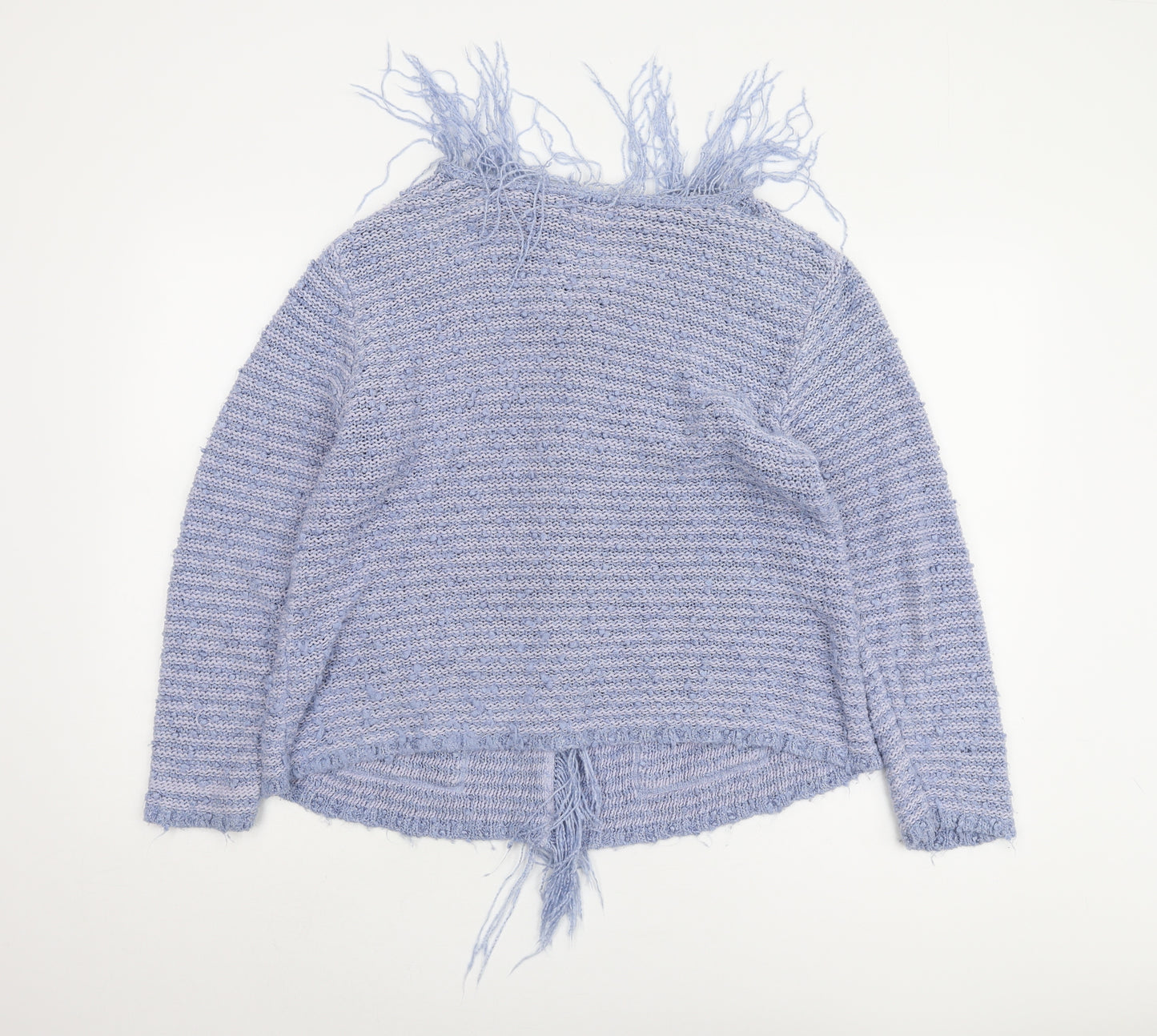 Roman Originals Women's Blue Cardigan, M, with Fringe