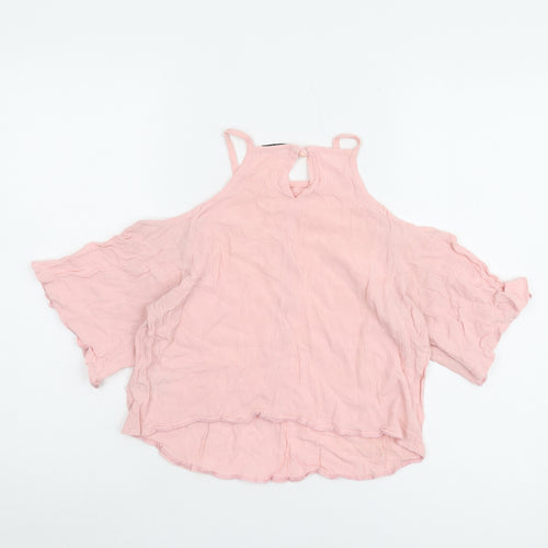 Brave Soul Women's Pink Cold Shoulder Top Size S
