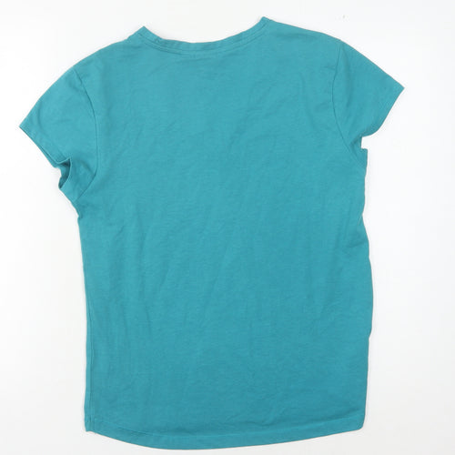 LA Gear Women's Blue Cotton V-Neck T-Shirt Size 12