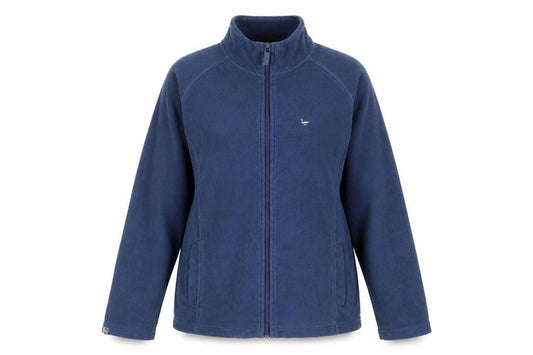 Front view of Isle Women's Blue Fleece Jacket, size L, Casual Zip