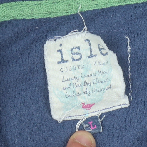 Isle Women's Blue Fleece Jacket Size L Casual Zip