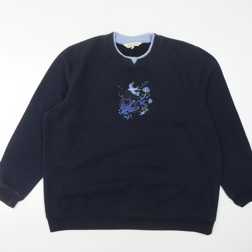 Northern Reflections Women's Blue Embroidered Sweatshirt XXL