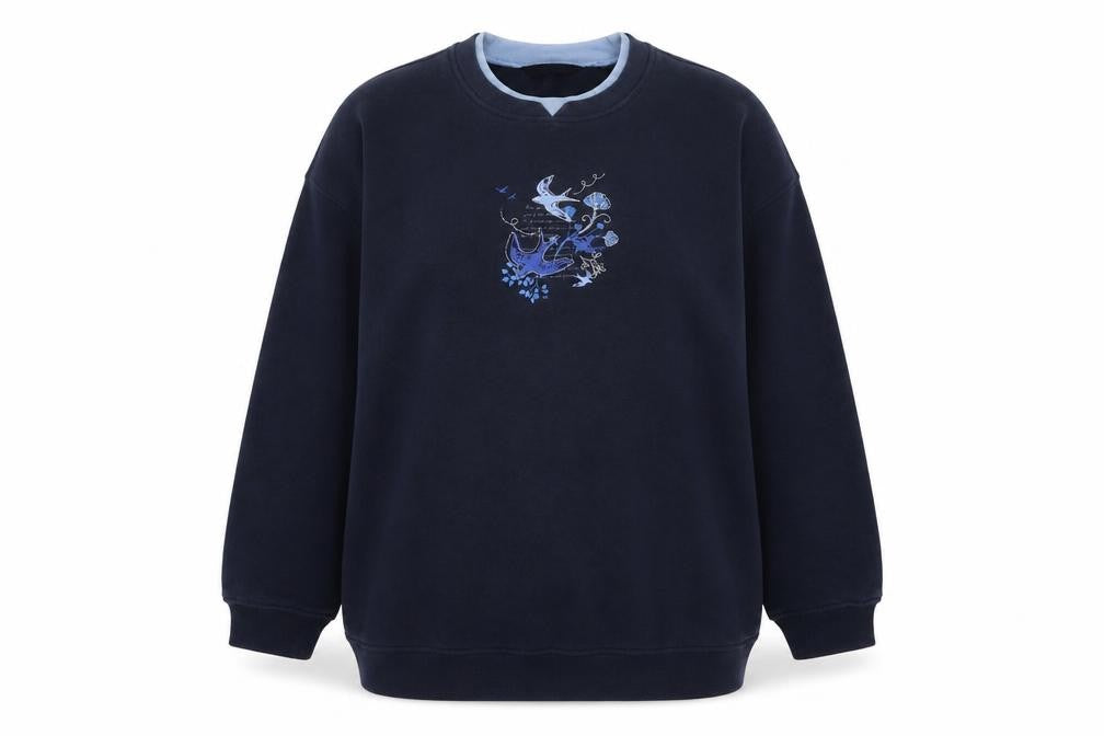 Front view of Northern Reflections Women's Blue Embroidered Sweatshirt XXL