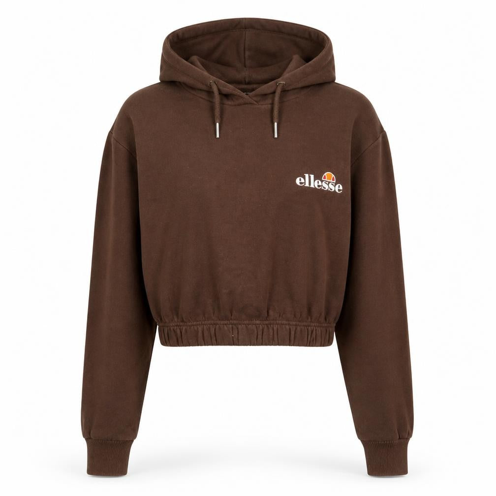 Front view of Ellesse Women's Brown Hoodie, size UK 6