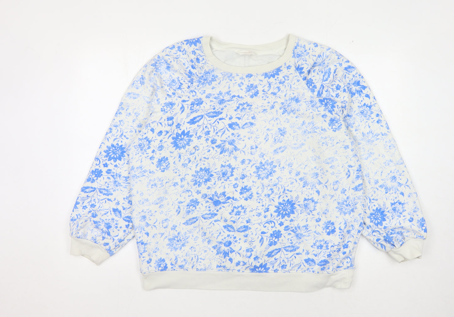 Marks and Spencer Women's Blue Floral Sweatshirt, Size 18