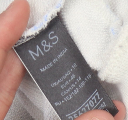 Marks and Spencer Women's Blue Floral Sweatshirt, Size 18