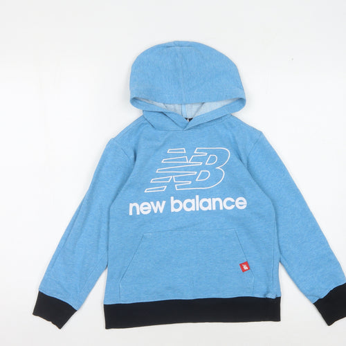 New Balance Boys Blue Pullover Hoodie, Size 8-9, Graphic Logo