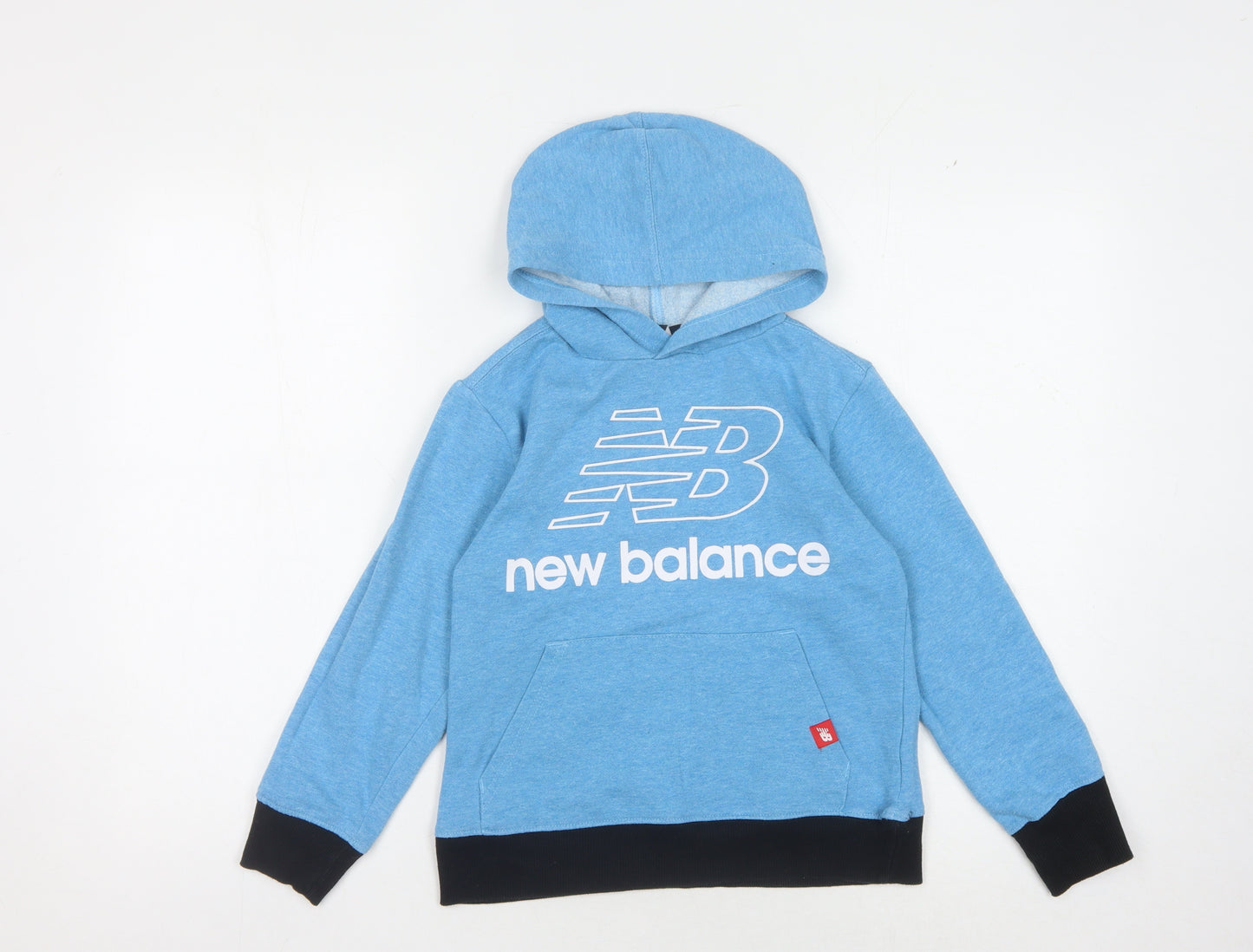New Balance Boys Blue Pullover Hoodie, Size 8-9, Graphic Logo