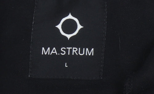 MA.STRUM Men's Black L 1/4 Zip Sweatshirt