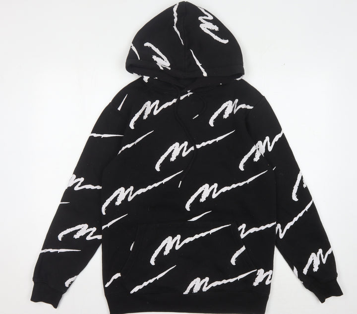 boohooMAN Men's Black XS Graphic Print Hoodie