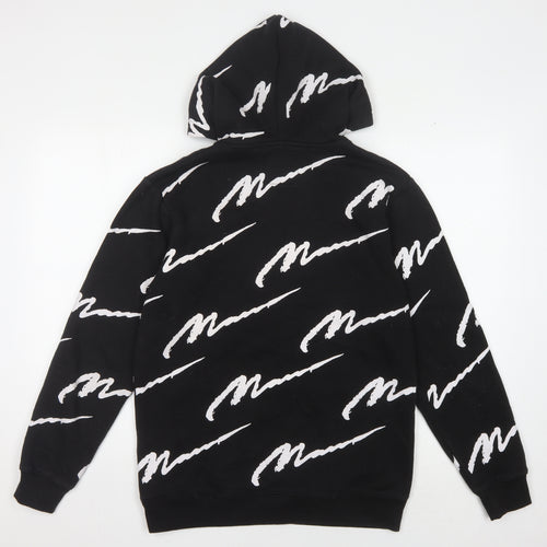 boohooMAN Men's Black XS Graphic Print Hoodie