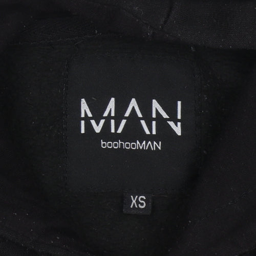 boohooMAN Men's Black XS Graphic Print Hoodie