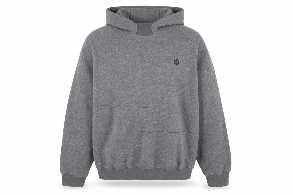 Front view of Jack & Jones Men's Grey Pullover Hoodie L