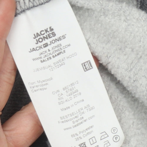 Jack & Jones Men's Grey Pullover Hoodie L