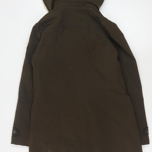 DKNY Women's Brown XS Hooded Parka Coat Casual Winter