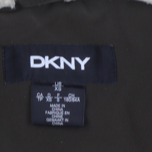 DKNY Women's Brown XS Hooded Parka Coat Casual Winter