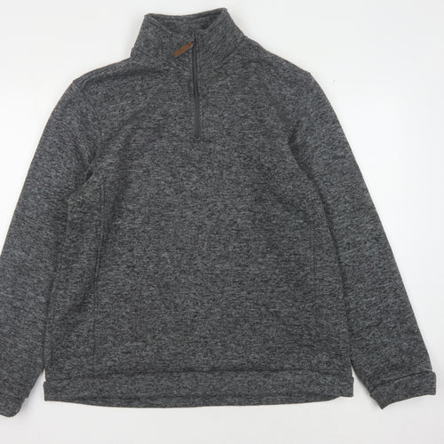 Mountain Warehouse Men's Grey 1/4 Zip Fleece Sweatshirt, Size L