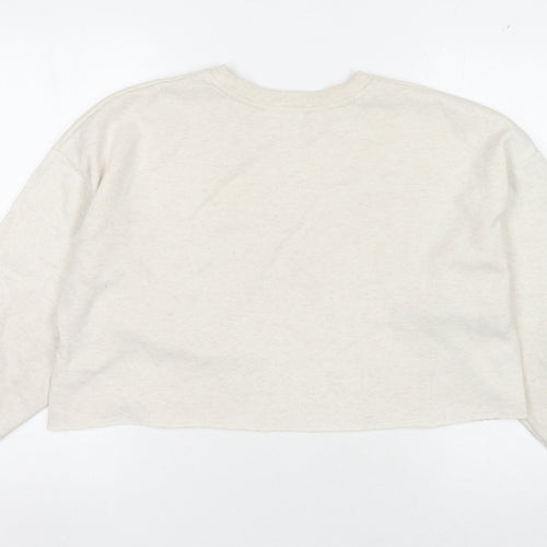 MNG Women's Ivory Sweatshirt, Size S, Crew Neck