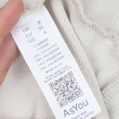 As You Women's Beige Graphic Print Sweatshirt Size 8