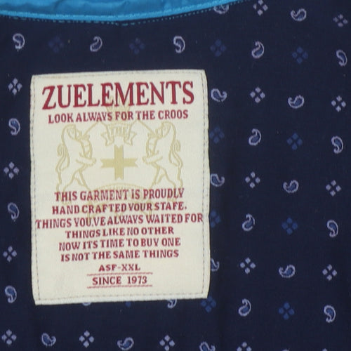 Zuelements Men's Blue Basic Jacket, 2XL, Full Zip