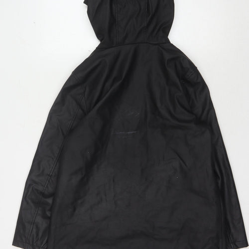New Look Women's Black Hooded Rain Coat Size 10