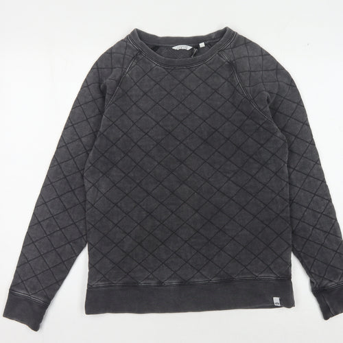 Animal Women's Black Quilted Cotton Sweatshirt Size 8