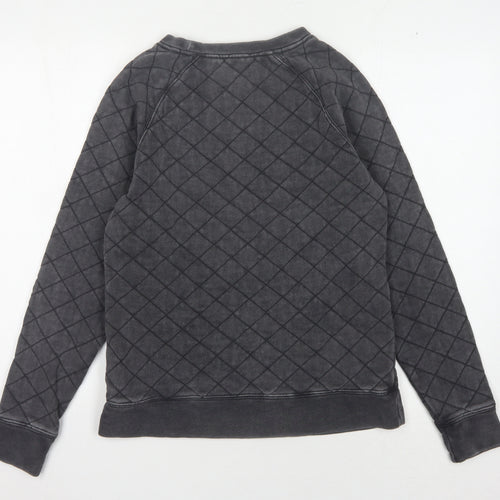 Animal Women's Black Quilted Cotton Sweatshirt Size 8