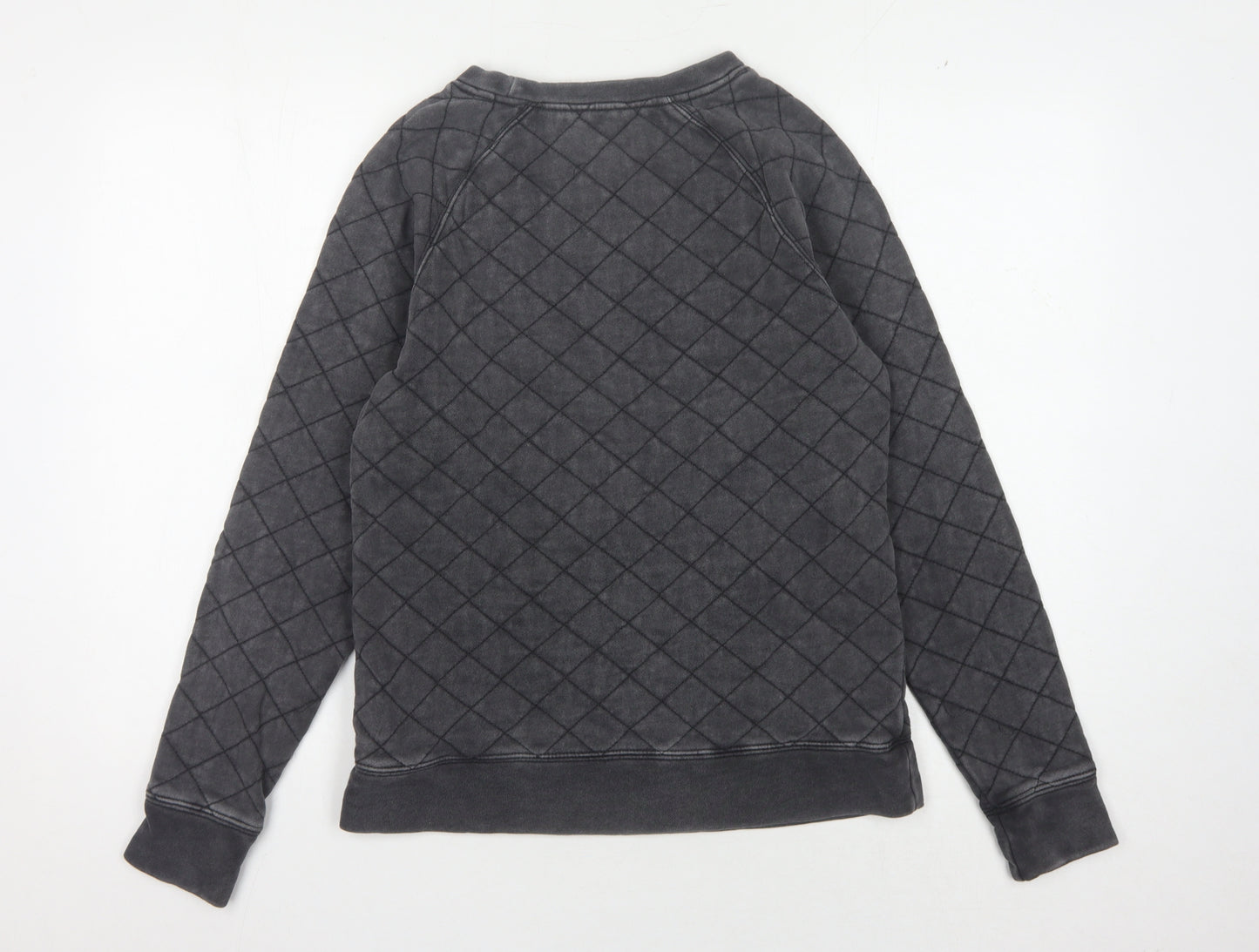 Animal Women's Black Quilted Cotton Sweatshirt Size 8