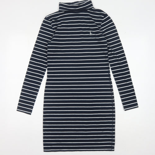 Jack Wills Women's Black Striped Bodycon Dress Size 10