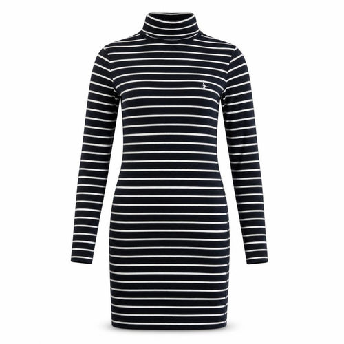 Jack Wills Women's Black Striped Bodycon Dress Size 10