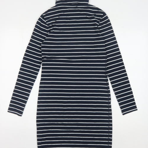 Jack Wills Women's Black Striped Bodycon Dress Size 10
