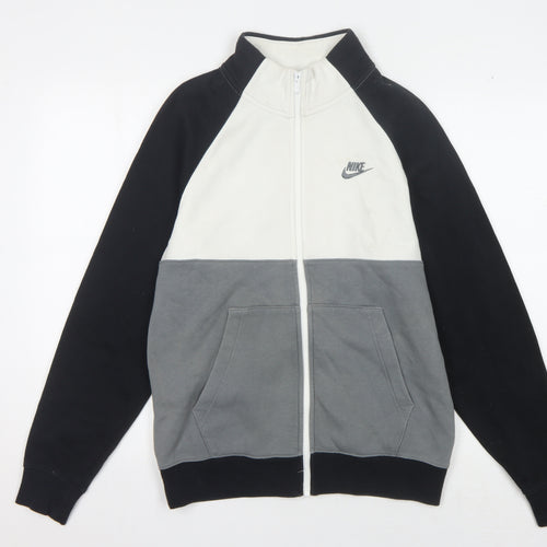Nike Men's Full Zip Hoodie - Black/Grey/White, Size S