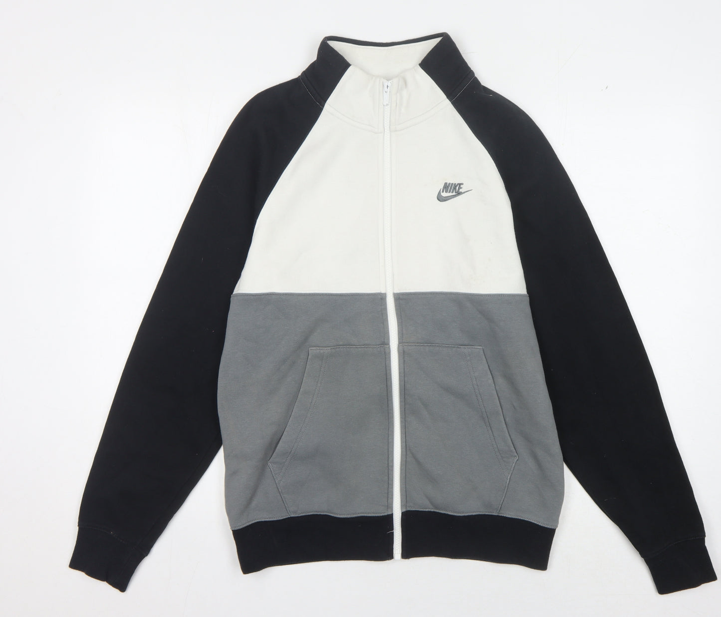 Nike Men's Full Zip Hoodie - Black/Grey/White, Size S