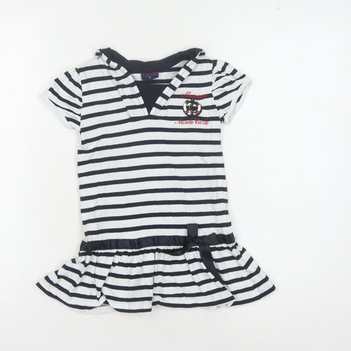 Rayar Girls Black and White Striped Dress Size 10