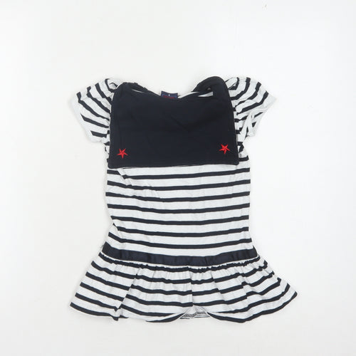 Rayar Girls Black and White Striped Dress Size 10